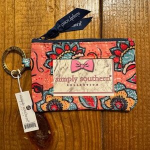 Simply Southern Pink and Blue Floral Keychain Pouch